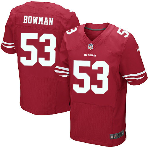 Men's Elite NaVorro Bowman Nike Jersey Red Home - #53 NFL San Francisco 49ers